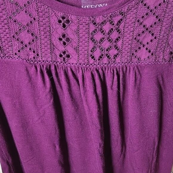 Merona Purple Short Sleeve Top Xs Blouse Sleeveless Top Shirt Womens Spring - Picture 5 of 12